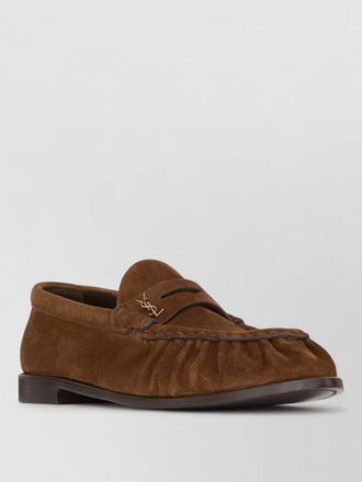 Saint Laurent loafer 15 round toe ruffled suede