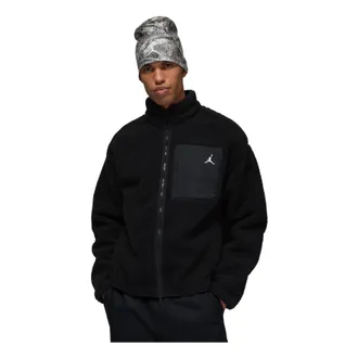 Nike Jordan Air Jordan Flight Mountainside Faux Fur Jacket Black White HV0778-010