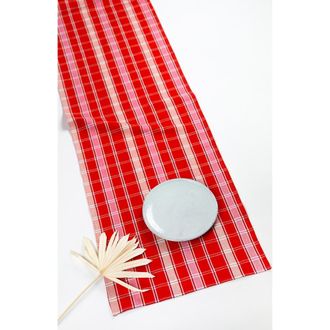 Archive New York Handwoven Holly Cotton Table Runner in Red Plaid at Nordstrom, Size X-Large