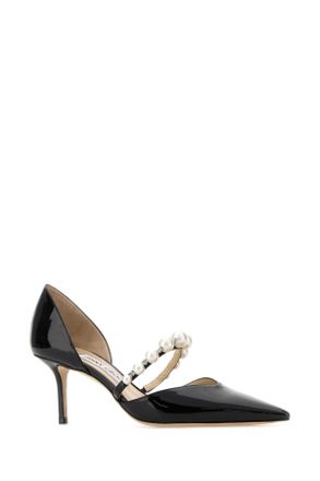 Jimmy Choo London Womens Black Leather Aurelie 65 Pumps Lattewhite Scarpe Con Tacco High Heel Shoes