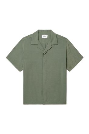 Nn.07 Hank 5971 Camp-Collar Modal-Blend Seersucker Shirt