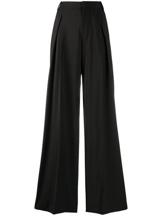 Diesel high-waist flared trousers - women - Polyester/Wool/Elastane - 24 - Black