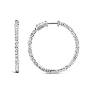 House of Brilliance 14K White Gold 1 3/4 Cttw Lab Grown Diamond Inside Out Hoop Earrings at Nordstrom