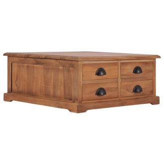 vidaXL Mesa De Centro De Madera Maciza De Teca 68x68x30 Cm Vidaxl