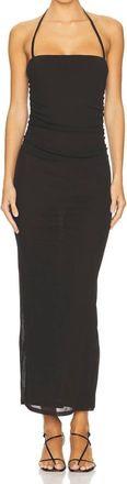 Nanushka Womens Eliz Mesh Jersey Ruched Dress In Anthracite
