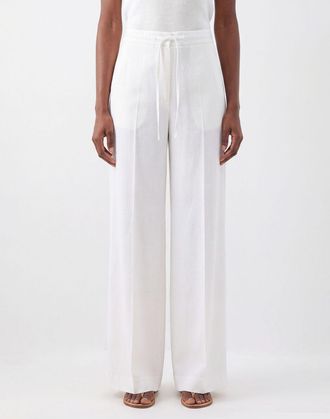 P.A.R.O.S.H. P. A.R. O.S. H. Pantaloni palazzo a vita alta in cotone con coulisse e gamba larga