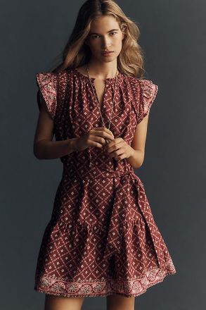 Rails Katia Flutter-Sleeve Cotton Lace Dress