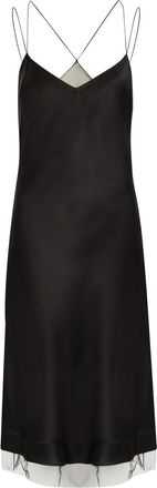 ANNA OCTOBER Antea Cut-out Satin Midi Dress - Black - S (UK8-10 / S)