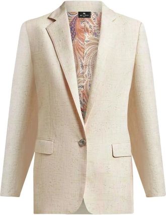 Etro Knoop Blazer - Dames - Blazers - Beige - S - Jassen
