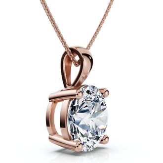 Pompeii3 Certified 2.30Ct Diamond Solitaire Pendant 14k Gold 18 Necklace Lab Grown