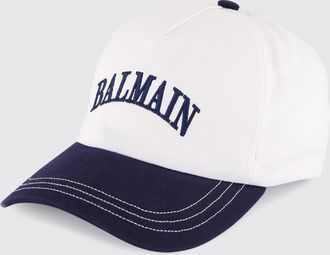 Balmain Cappello Balmain in twill di cotone con logo ricamato