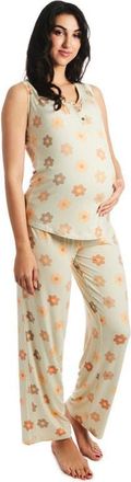 Everly Grey Joy During & After 2-Piece Maternity/Nursing Sleep Set in Daisies at Nordstrom, Size X-Large