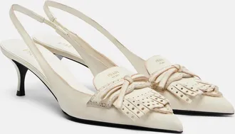 Prada Bow-detail leather slingback pumps