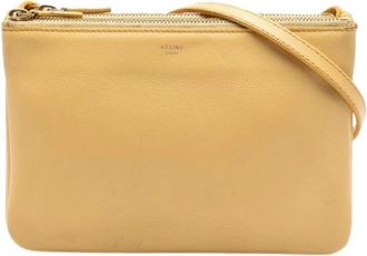 Celine Pre-owned Trio Crossbody Bag - Dames - Vintage Schoudertas - Geel - ONE Size - Leer - Vintage