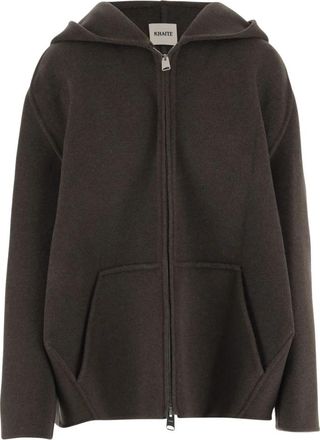 Khaite Dolem Wol Trui - Dames - Vesten met rits - Bruin - XS - Wol - Hoodies & sweatvesten