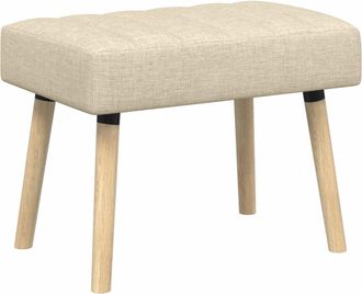 vidaXL Banco Con Tapizado En Canal Crema 60 X 40 X 45 Cm Tela Vidaxl