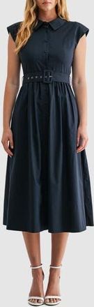 Mila Mae Belted A-Line Midi Shirtdress in Navy at Nordstrom Rack, Size X-Large