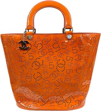 Chanel Orange Leather Tote Bag (Pre-Owned)