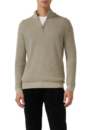 s.Oliver Strickpullover S.OLIVER, Herren, Gr. L, dk beige, Grobstrick, Obermaterial: 100% Baumwolle, unifarben, normal h&uuml;ftbedeckend, Rundhals, B&uuml;ndchen, Pullo