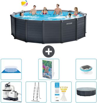 Intex Piscina Graphite Panel Redonda - 478x124 Cm - 8-piezas S596