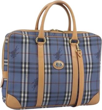 Burberry Pre-owned Vintage Hand Bag - Dames - Vintage Handtas - Blauw - ONE Size - Leer - Vintage