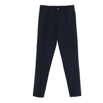 Herno Broeken, Heren, Blauw, L, Blauwe Plooirok Broek Knoopsluiting