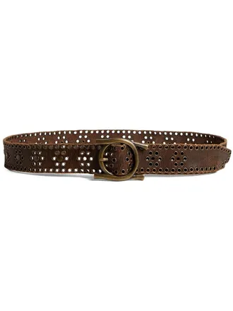 Dsquared2 perforated leather belt - men - Shell/Iron/Calf Leather - 100 - Brown