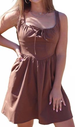 Sadie & Sage Maeve Milkmaid Mini Dress In Brown