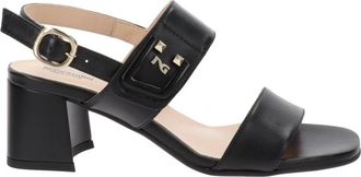 Nero Giardini Sandalen met hoge hak - Dames - Sandalen met hakken - Zwart - 40 EU - Leer - Schoenen