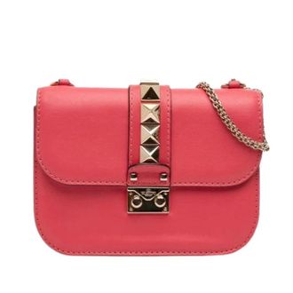 Valentino Pre-owned Glam Lock Crossbody - Dames - Pre-owned - Roze - Maat: ONE Size Leer