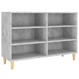 vidaXL Vidaxl - Aparador De Madera Contrachapada Gris Hormig&oacute;n 103,5x35x70 Cm