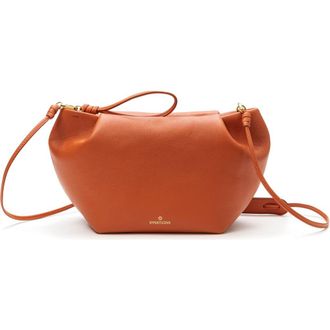 La Portegna Marta Leather Clutch Bag With Shoulder Strap in Oxide at Nordstrom