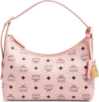 MCM Aren Hobo in Visetos in Soft Pink at Nordstrom