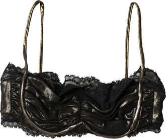 Dolce & Gabbana Black Silk Underwired Balconnet Bra Womens Underwear