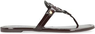 Tory Burch Womens Flip-Flops Miller Leather Coconut Cow Hide Sandal