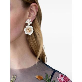 Carolina Herrera Floral Dangle Earrings