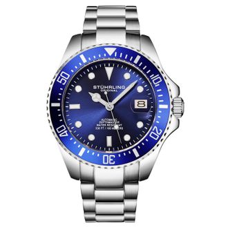 Stührling Mens Japanese Automatic Depthmaster 4048 42mm Diver - Blue - One Size