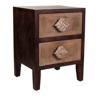 Wanderlust Deco Mesita de madera marr&oacute;n 45x40x60