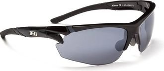 Optic Nerve Mens Gridlock Sunglasses In Shiny Black, Smoke/copper