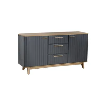 Robin des Bois Aparador de roble con 2 puertas y 3 cajones gris anthracite