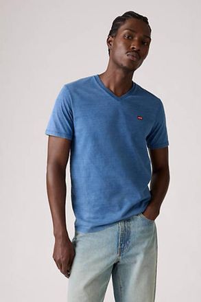 Levi's Camiseta de cuello de pico Original Housemark - Hombre - L - Azul / True Indigo Mid Indigo