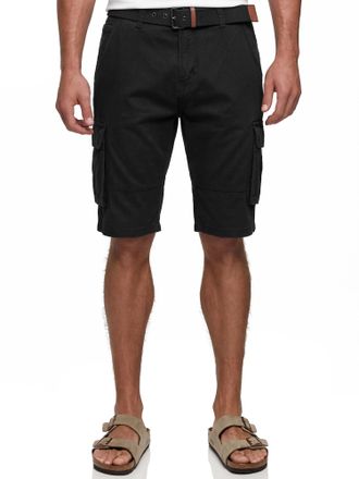 Indicode Cargoshorts INDICODE INMonroe, Herren, Gr. XXL, N-Gr, schwarz, Web, Obermaterial: 100% Baumwolle, unifarben, regular fit knielang, Hosen Cargoshorts