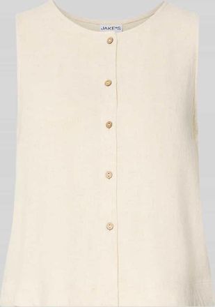 Jake*s Casual Bluse aus Viskose-Mix mit Knopfleiste in Beige, Gr&ouml;&szlig;e 34