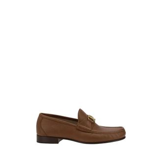 Valentino Garavani Schoenen, Heren, Bruin, 41 1/2 EU, Moderne leren loafers met VLogo-plaque