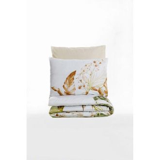 OEM Funda N&oacute;rdica, Funda N&oacute;rdica, Ropa De Cama Set Beige Blanco Verde