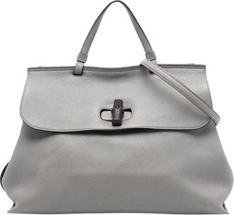 Gucci Pre-owned Handbags, female, Gray, Size: ONE SIZE Pre-owned Leather Top Handle Bag