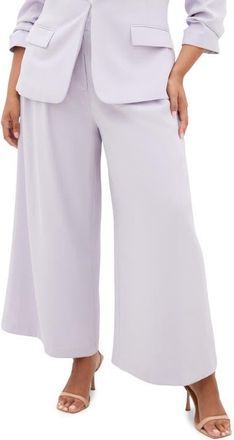 City Chic Abbie Wide Leg Pants in Lilac at Nordstrom, Size Xxxs