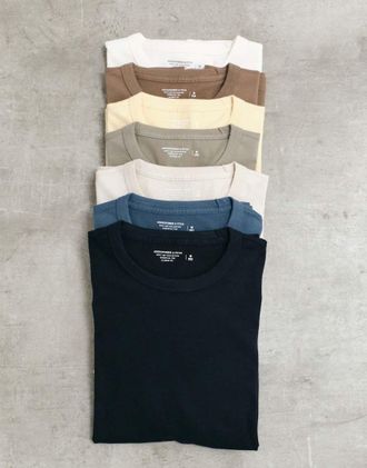 Abercrombie & Fitch Confezione da 7 t-shirt con logo classico multicolore