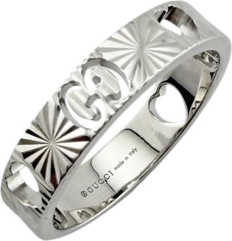 Gucci Silver White Gold (18K) Band Ring (Pre-Owned)