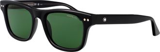 Montblanc Mens Sunglasses Mb0254s Black-Black-Green Acetate Black/black/green